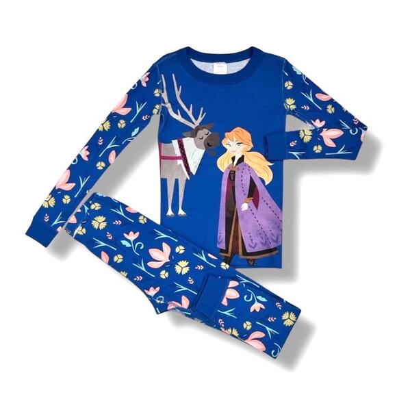 Hanna Andersson Other - Hanna Andersson Girls Pajama Set 6-7 Blue Frozen II Organic Cotton 2 Piece